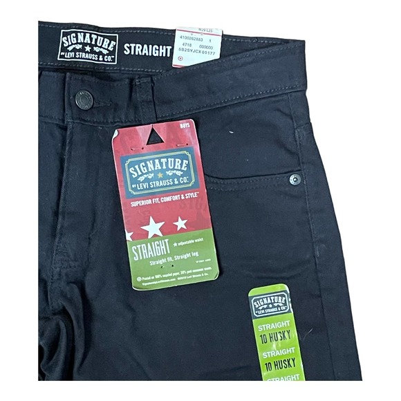 Levi's Strauss Signature Boy Black Denim Jeans Straight Leg Size 29x25 NWT - Picture 6 of 8